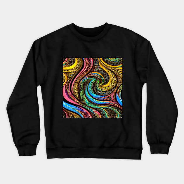 Multicolor Decorative Swirls number one Crewneck Sweatshirt by Funkiberd